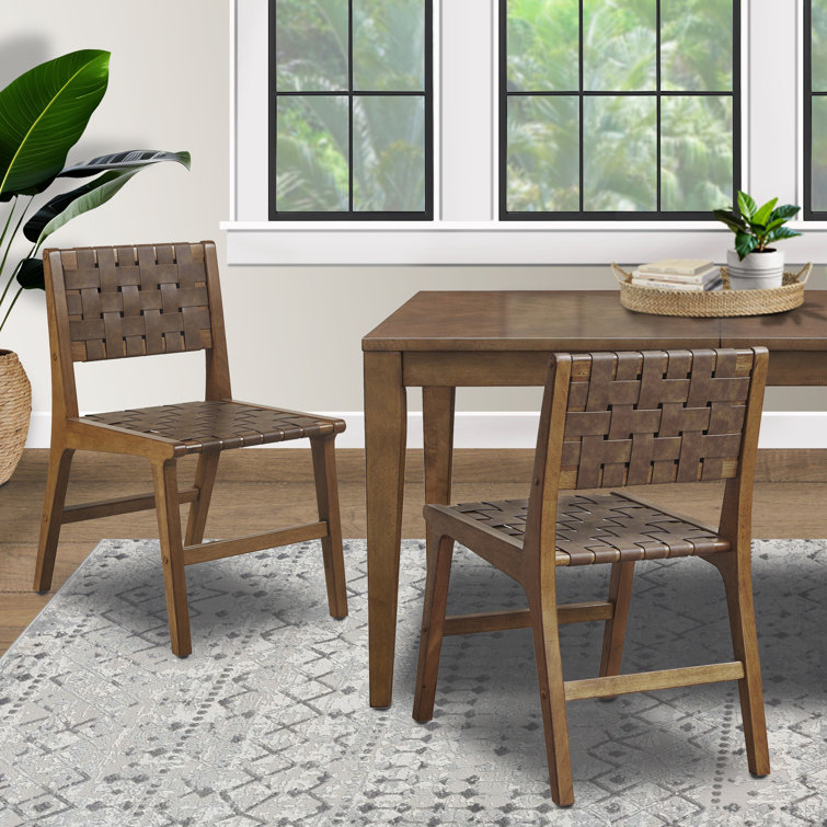 Woven wood dining discount chairs